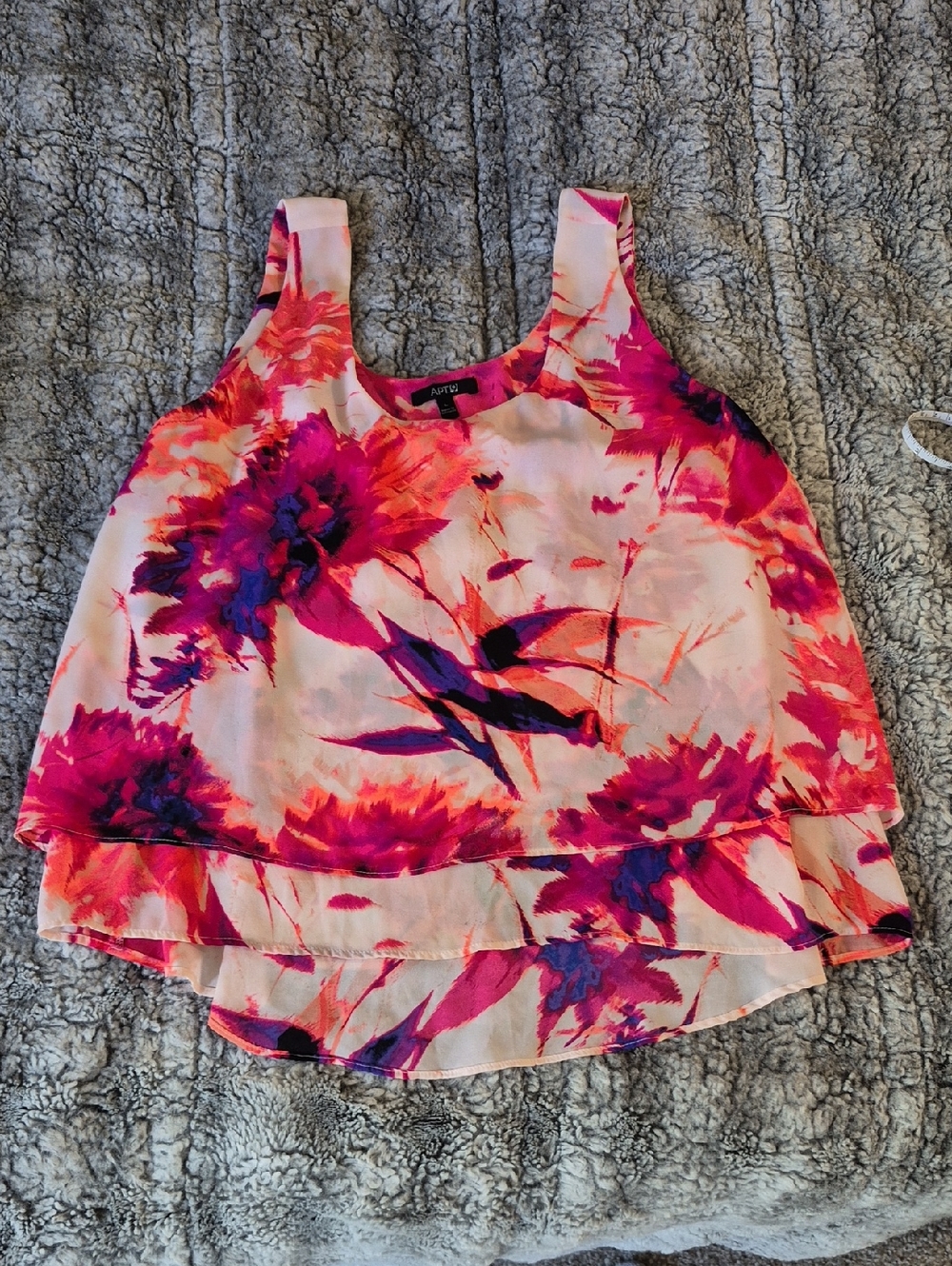 Apt. 9 🖤 Pink & Purple Floral Layered Camisole (716)